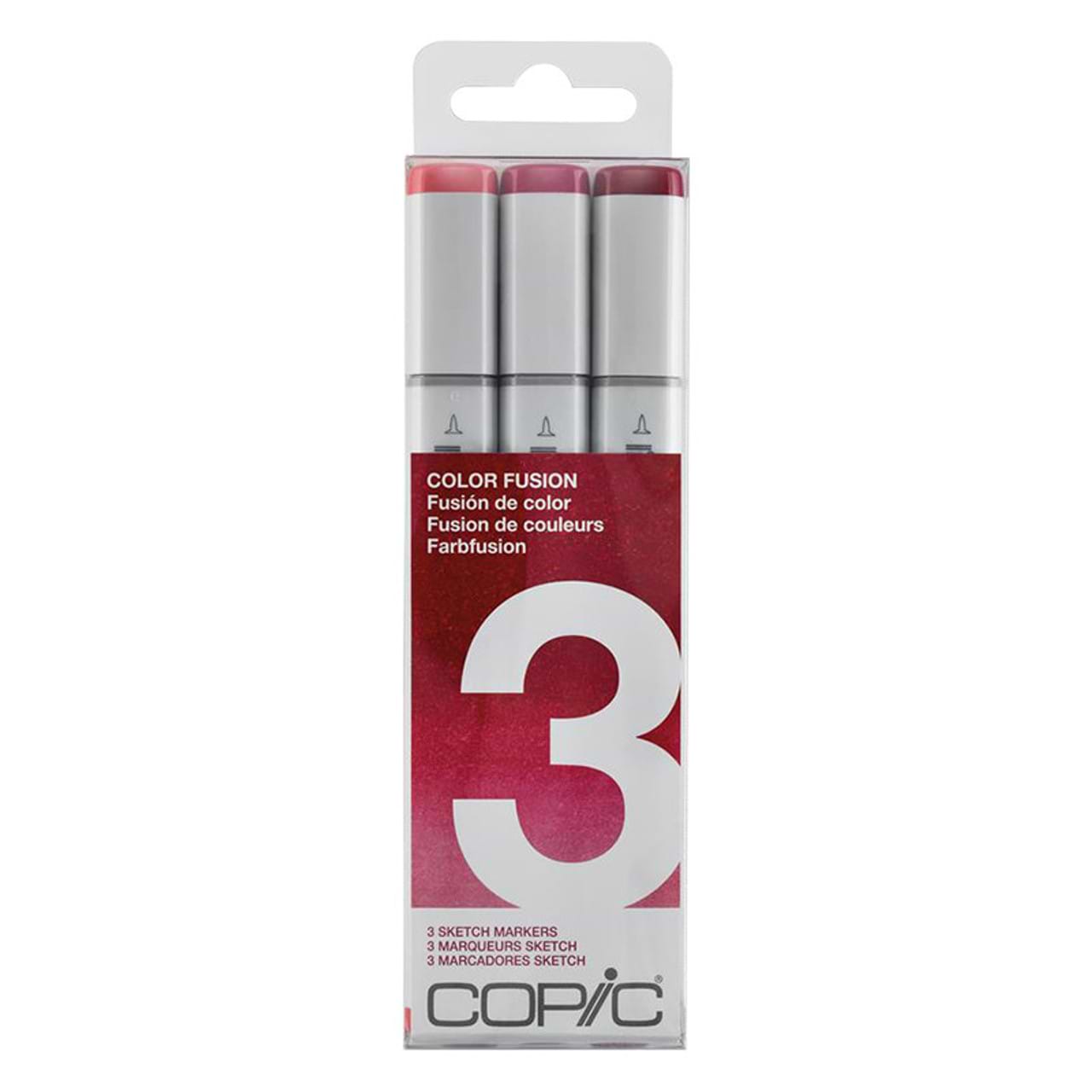 מארז 3 קופיק סקטץ דגם 3 גוונים אדום COLOR FUSION