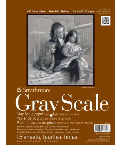 בלוק מעבר אפורים STRATHMORE GRAY SCALE 22.9/30.5