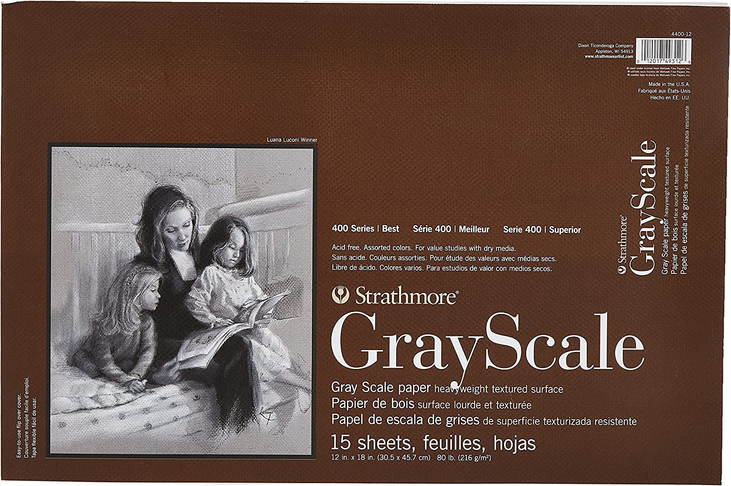 בלוק מעבר אפורים STRATHMORE GRAY SCALE 30.5/45.7