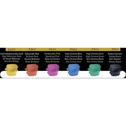 מארז 6 צבעי מים FINE TEC Premium iridescent watercolour set High Chroma