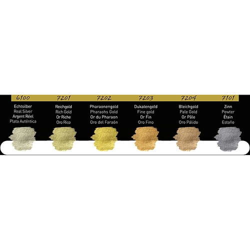 מארז 6 צבעי מים FINE TEC Premium iridescent watercolour set Antique Tones