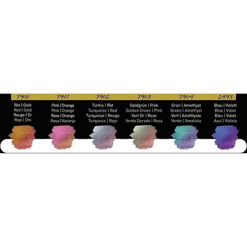 מארז 6 צבעי מים FINE TEC Premium PEARLESCENT COLOURS set Flip-Flop