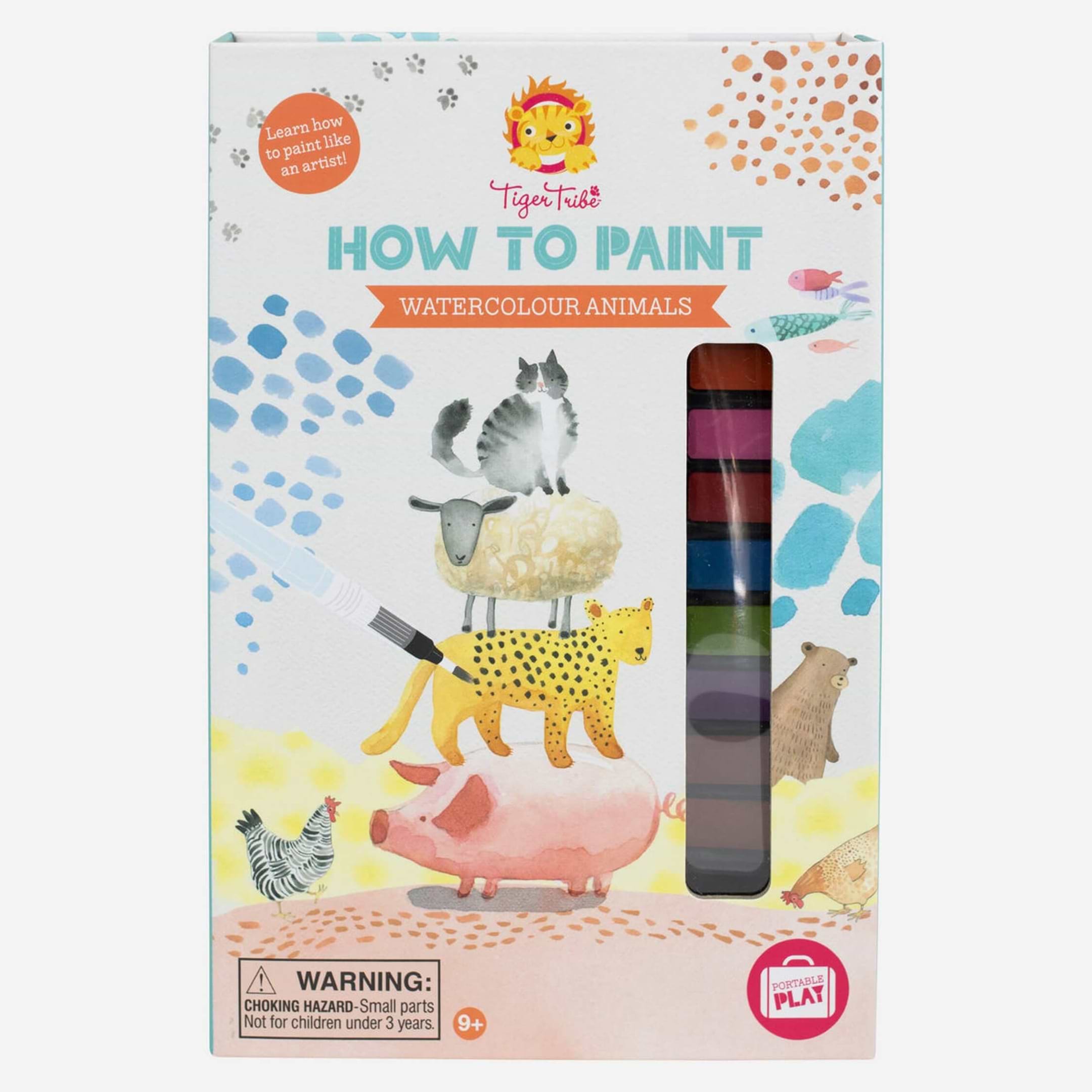 ערכה איך לצייר חיות בצבעי מים  HOW TO PAINT WATERCOLOUR ANIMALS