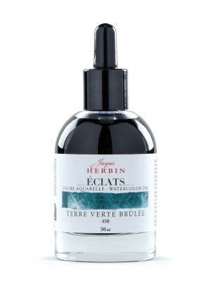 דיו לציור HERBIN Éclats fine art ink-Burnt green earth 50ml