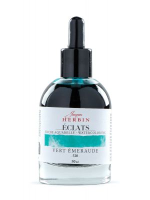דיו לציור HERBIN Éclats fine art ink-Emerald green 50ml