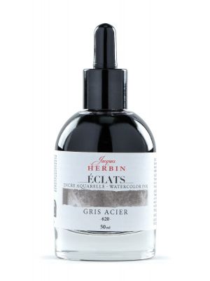 דיו לציור HERBIN Éclats fine art ink- Steel grey 50ml