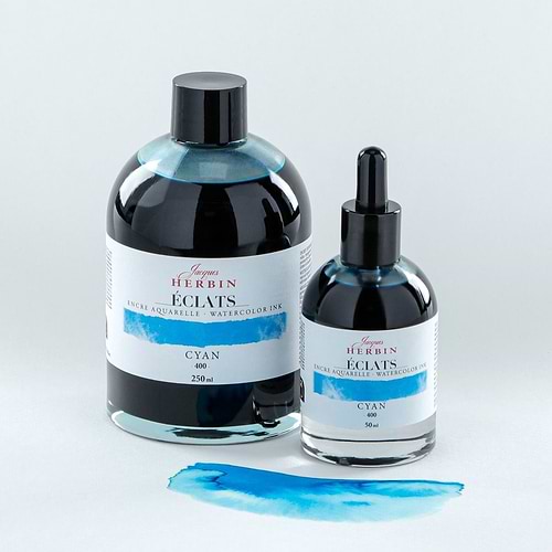 דיו לציור HERBINÉ ÉCLATS FINE ART INK-CYAN 250ML