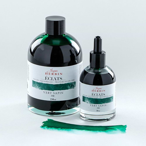 דיו לציור HERBINÉ ÉCLATS FINE ART INK-PINE GREEN 250ML