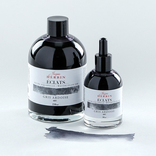 דיו לציור HERBINÉ ÉCLATS FINE ART INK-SLATE GREY 250ML