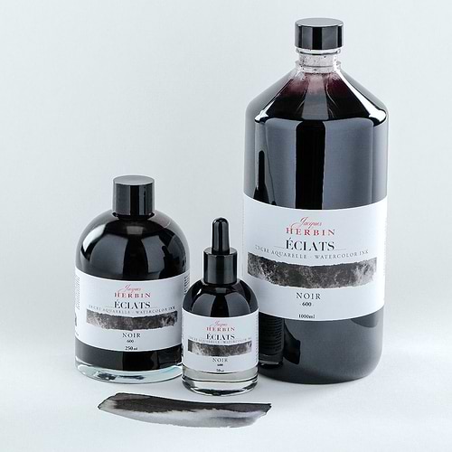דיו לציור HERBINÉ ÉCLATS FINE ART INK- BLACK 250ML