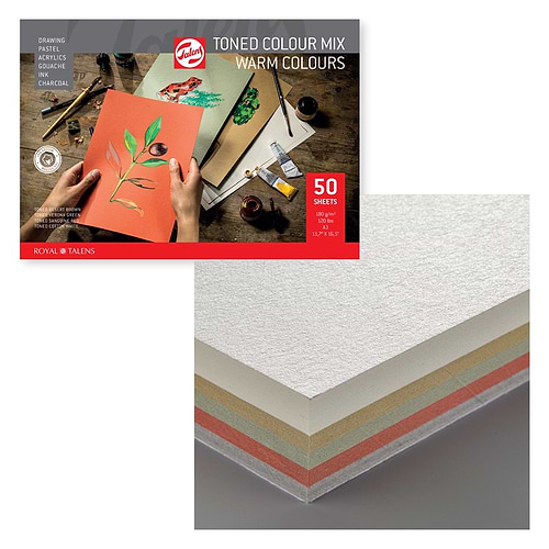 בלוק מיקס מדיה גוונים חמים A3 ROYAL TALENS TONED COLOUR MIX WARM COLOURS