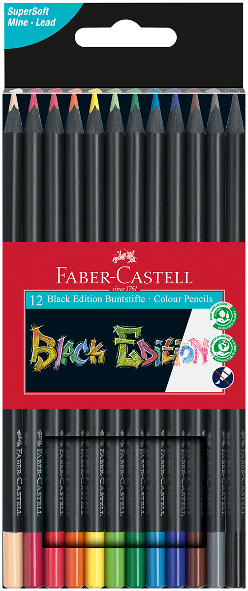 מארז 12 עפרונות BLACK EDITION FABER CASTELL