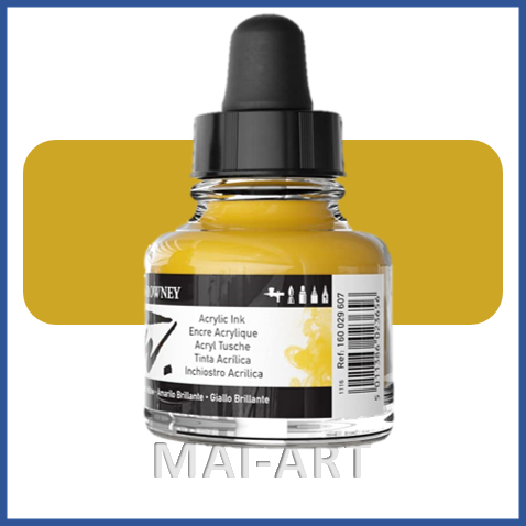  דיו אקרילי FW Brilliant Yellow 607