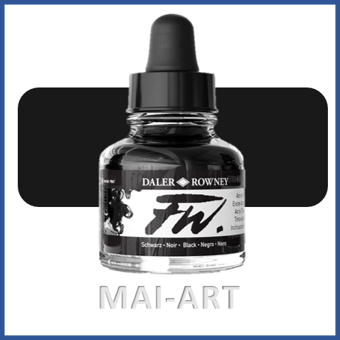 דיו אקרילי FW Black 028