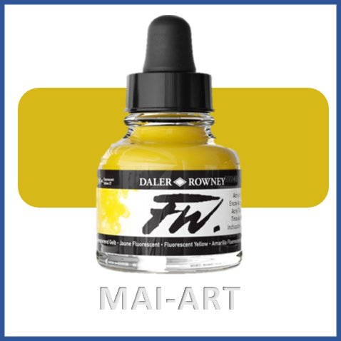  דיו אקרילי FW Fluorescent Yellow 681