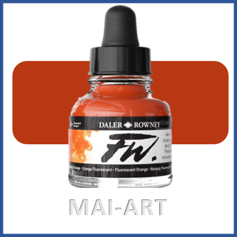  דיו אקרילי FW Fluorescent Orange 653