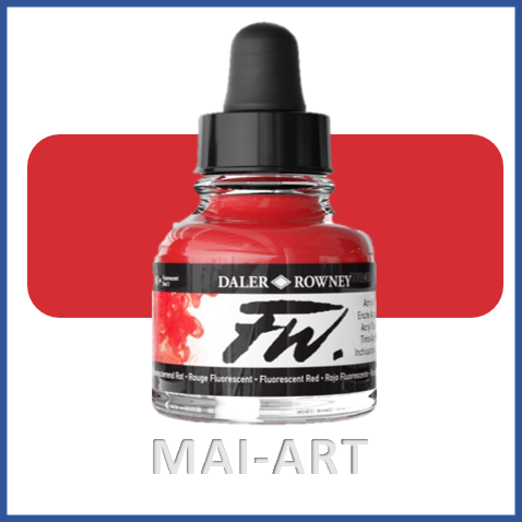  דיו אקרילי FW Fluorescent Red 544