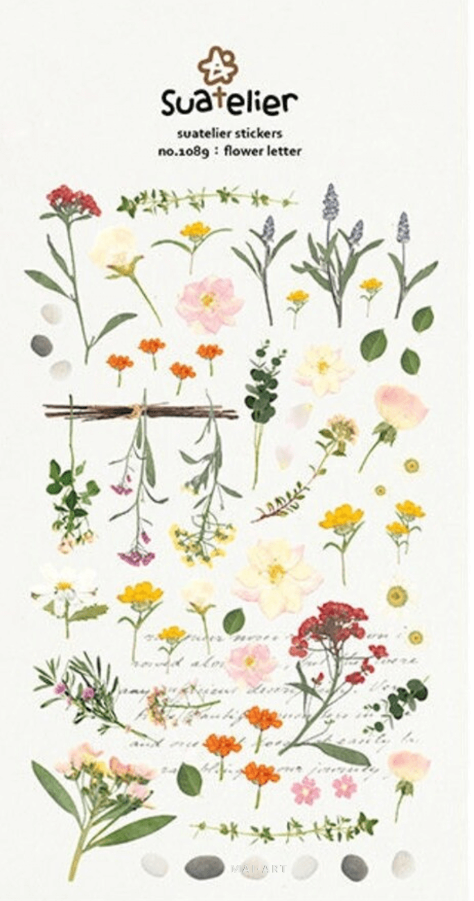 מדבקות עיצוב 1089 FLOWER LETTER