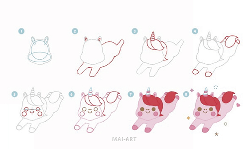 ספר לימוד ציור 365 DAYS OF UNICORNS