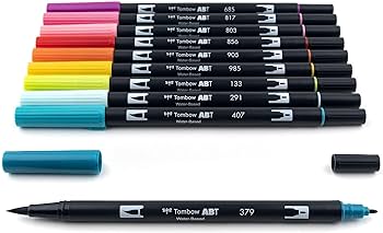 Dual Brush Pen Art Markers, TROPICAL, 10-Pack