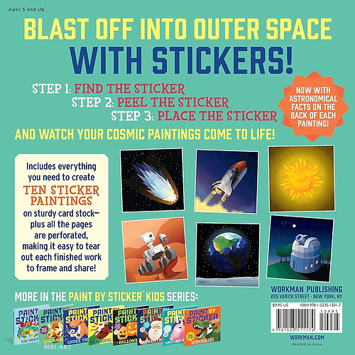 חוברת עבודה PAINT BY STICKER KIDS OUTER SPACE