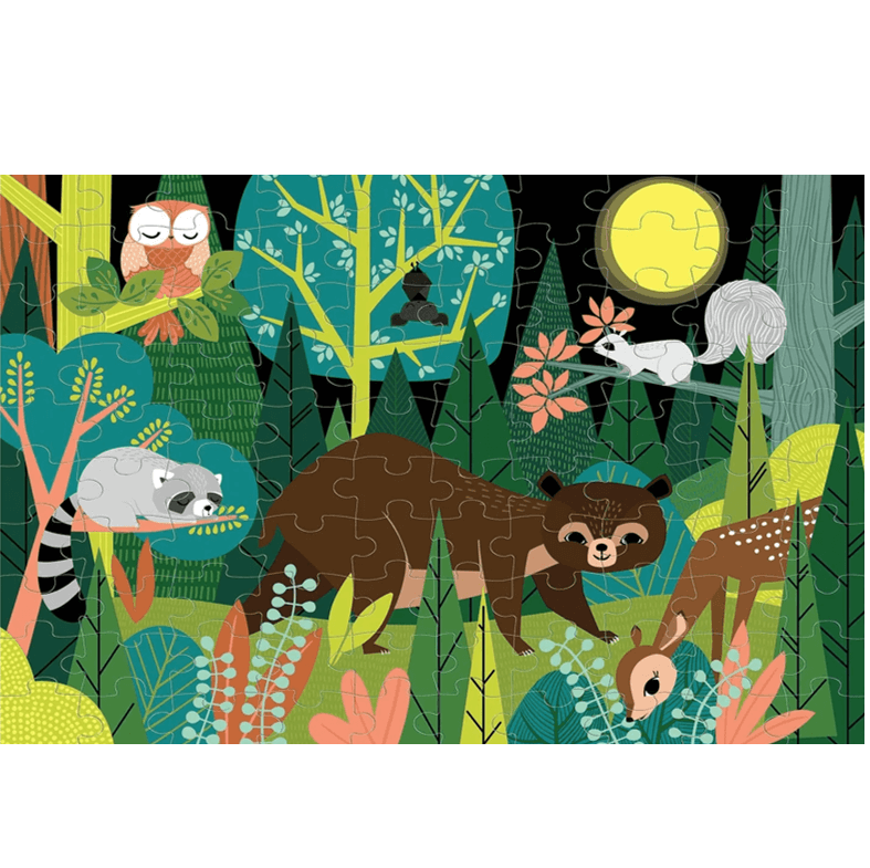 פאזל 100 חלקים יער- זוהר בחושך GLOW IN THE DARK IN THE FOREST