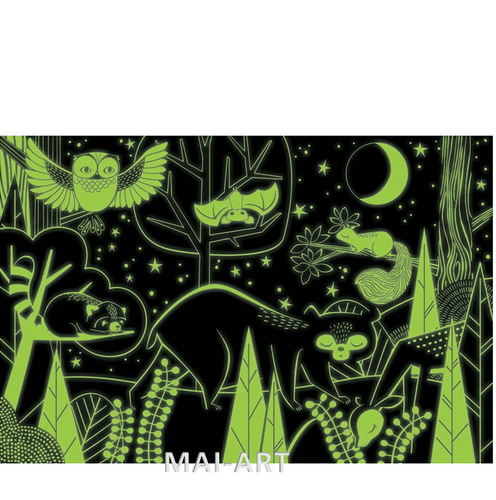 פאזל 100 חלקים יער- זוהר בחושך GLOW IN THE DARK IN THE FOREST