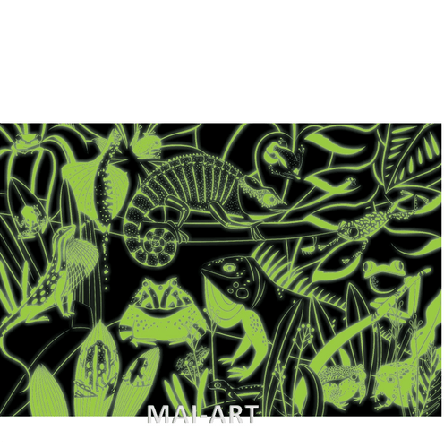 פאזל 100 חלקים צפרדעים ולטאות - זוהר בחושך GLOW IN THE DARK FROGS AND LIZARDS