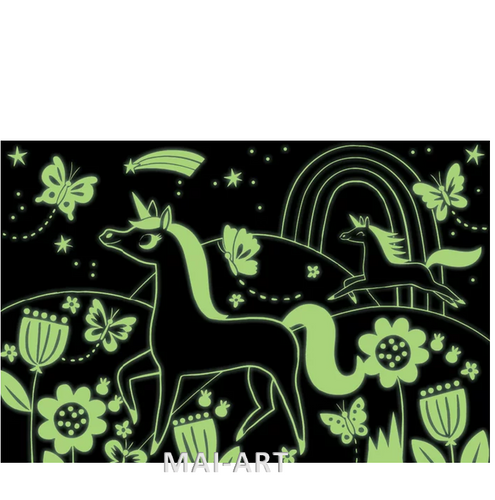 פאזל 100 חלקים חד קרן - זוהר בחושך GLOW IN THE DARK UNICORNS