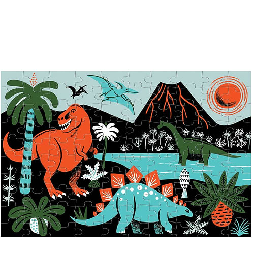פאזל 100 חלקים דינוזאורים- זוהר בחושך GLOW IN THE DARK DINOSAURS