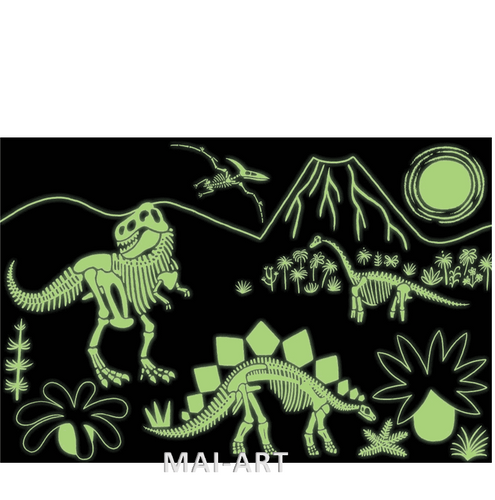 פאזל 100 חלקים דינוזאורים- זוהר בחושך GLOW IN THE DARK DINOSAURS
