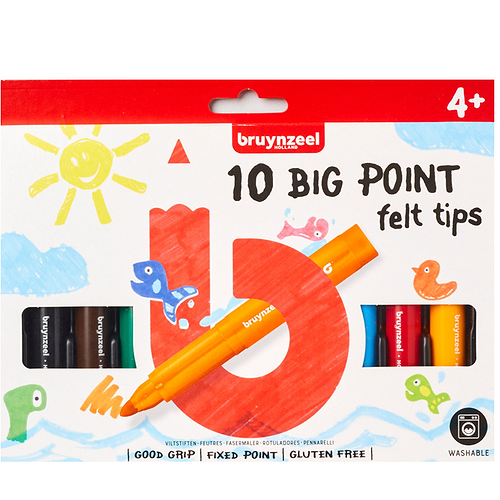סט טושים 10 ברינזל - 10 BIG POINT FELT TIPS