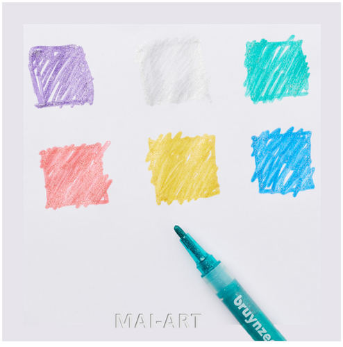 מארז 6 טושים עם נצנצים GLITTER FELT TIPS