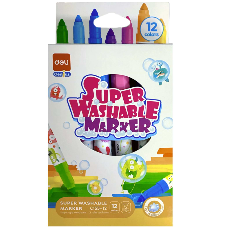 סט טושים 12 סופר רחיצים - SUPER WASHABLE