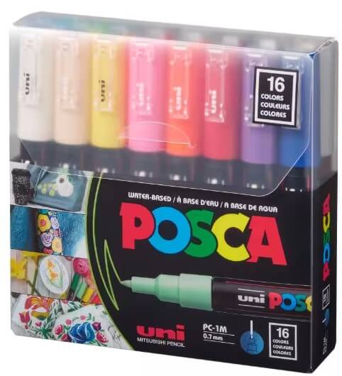 מארז16 טושי פוסקה PC-1M POSCA