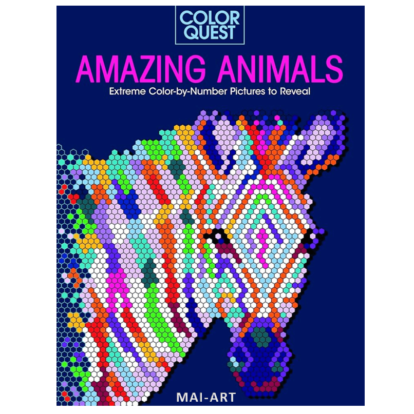 חוברת צביעה בפיקסלים COLOUR QUEST amazing animals