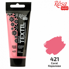 צבע לטקסטיל ROSA 60ML CORAL  421