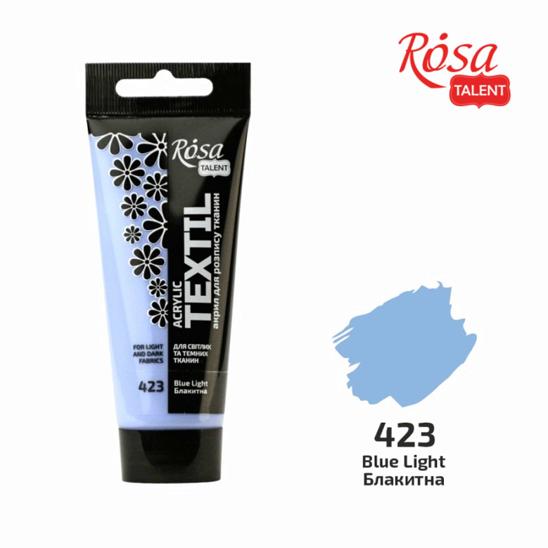צבע לטקסטיל ROSA 60ML BLUE LIGHT 423