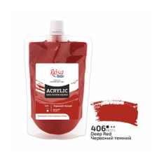 צבע אקריליק סטודיו באריזה רכה 200מ"ל ROSA DEEP RED 406 