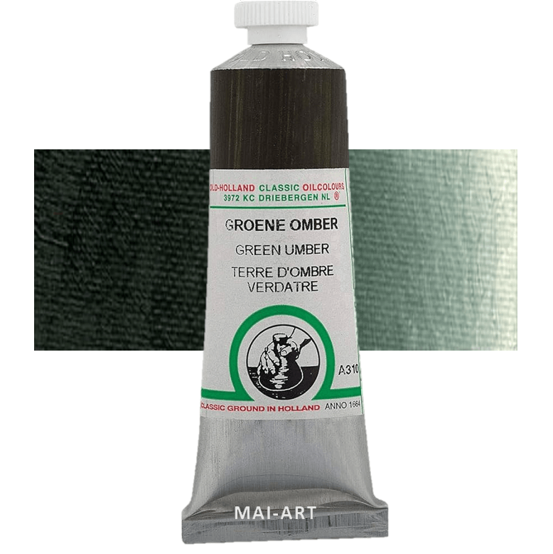 צבע שמן אולד הולנד 40מ"ל Green Umber סדרה A310 
