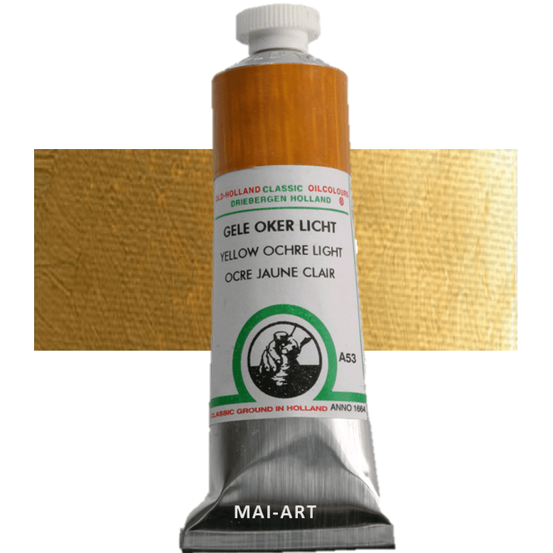 צבע שמן אולד הולנד 40מ"ל Yellow Ochre Light סדרה A53 