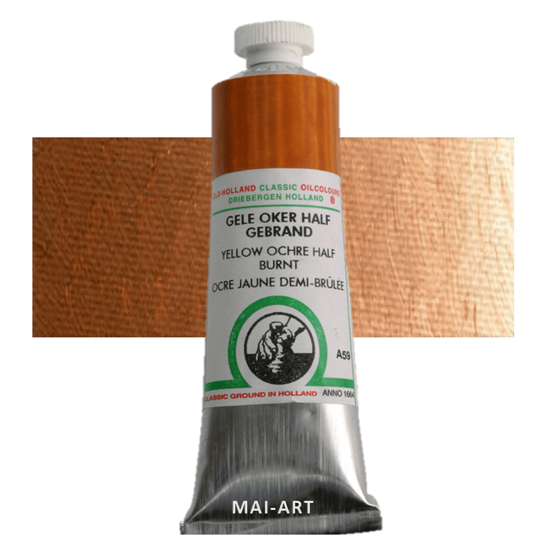 צבע שמן אולד הולנד 40מ"ל Yellow Ochre Half Burnt סדרה A59 