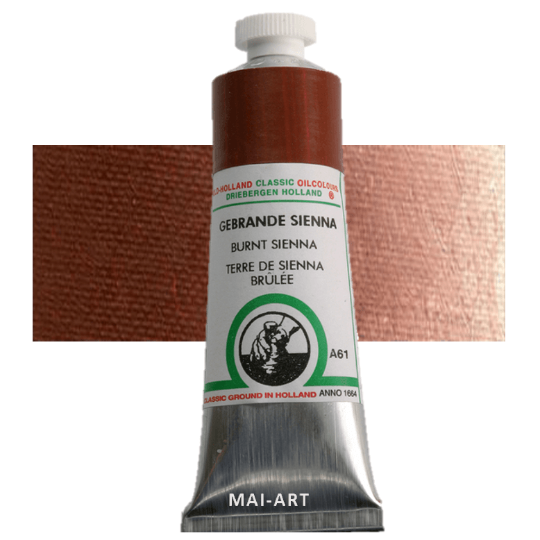 צבע שמן אולד הולנד 40מ"ל Burnt Sienna סדרה A61 