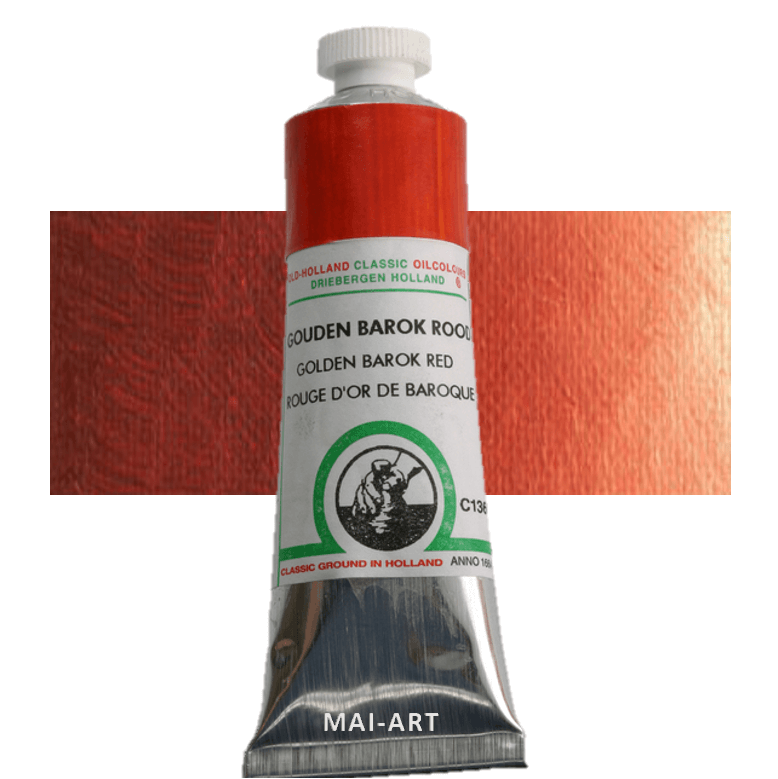 צבע שמן אולד הולנד 40 מל  Golden Barok Red סדרה C136