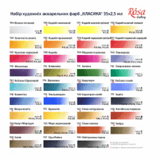 סט צבעי מים קוביה בקופסת מתכת 35 ROSA - classic Gallery