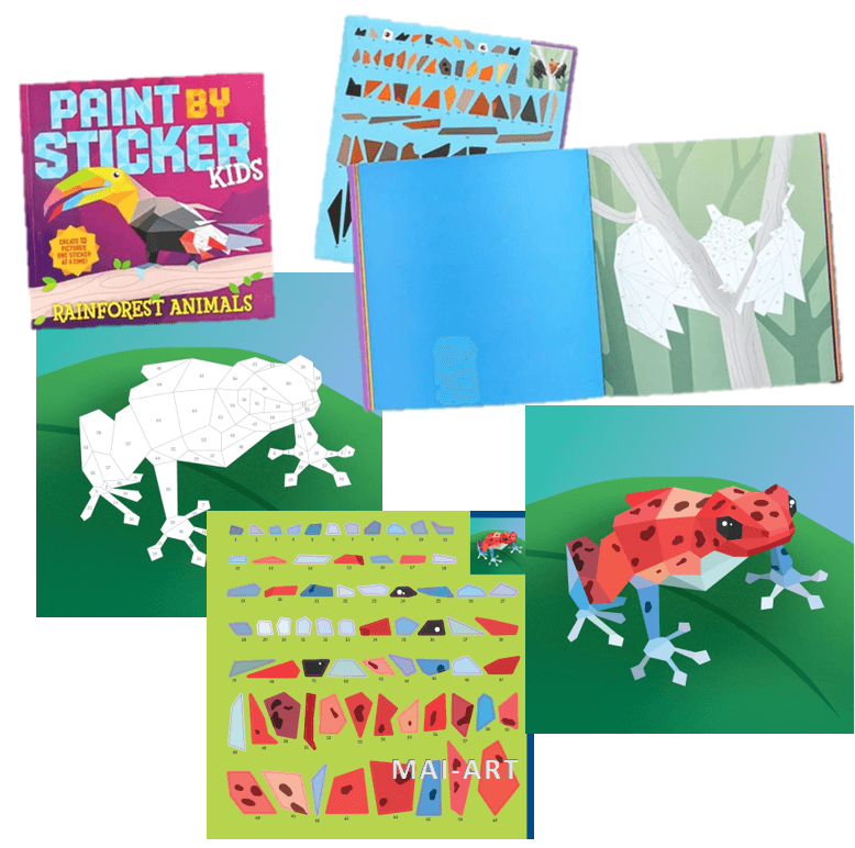 חוברת עבודה PAINT BY STICKER KIDS RAINFOREST ANIMALS
