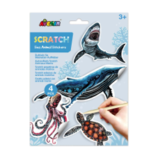 ערכת יצירת מדבקות גירוד - SEA ANIMAL STICKERS