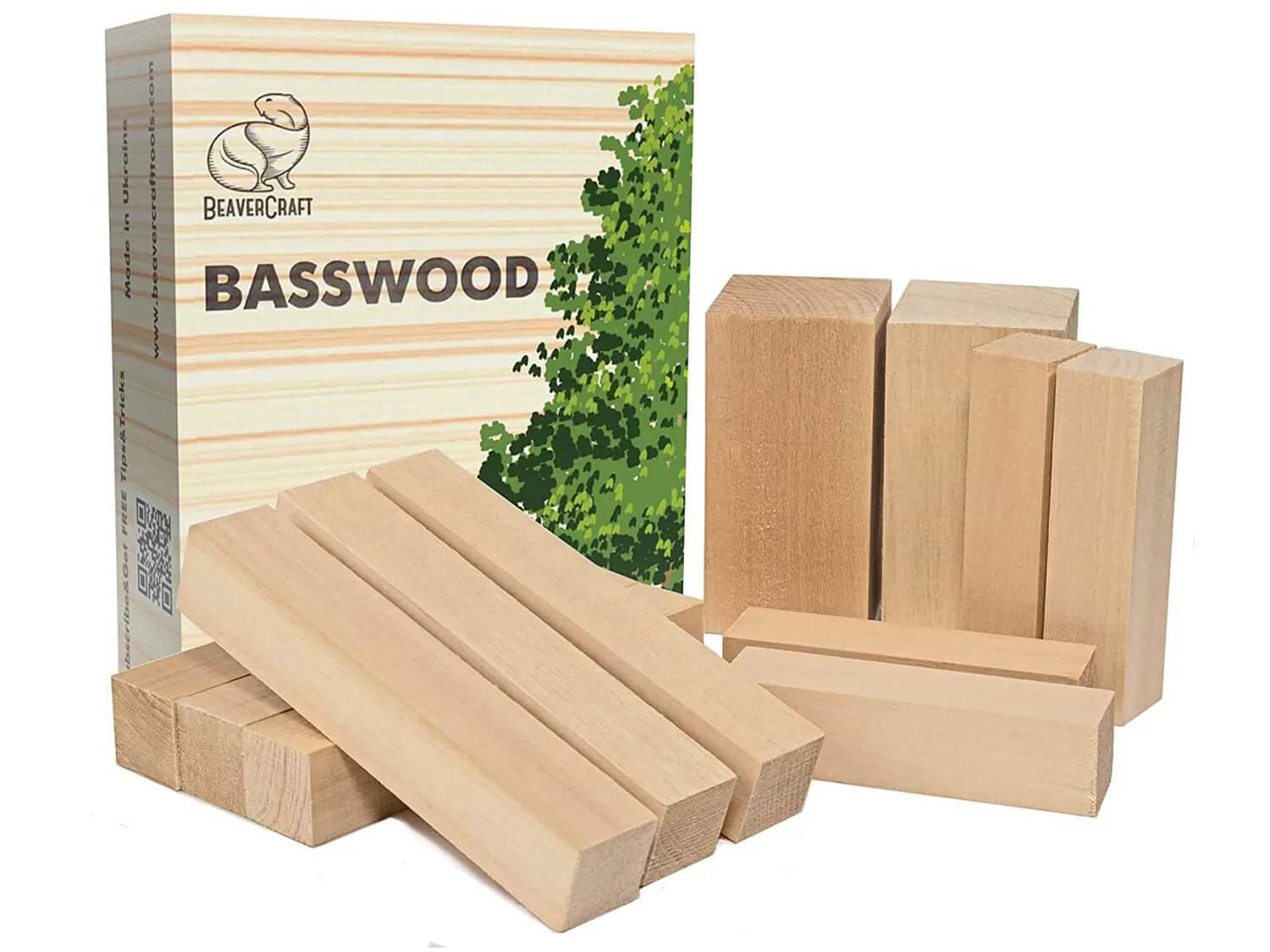 מארז 10 עצים לגילוף BASSWOOD