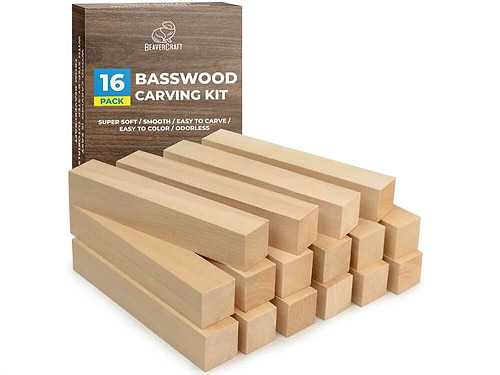מארז 16 עצים לגילוף BASSWOOD