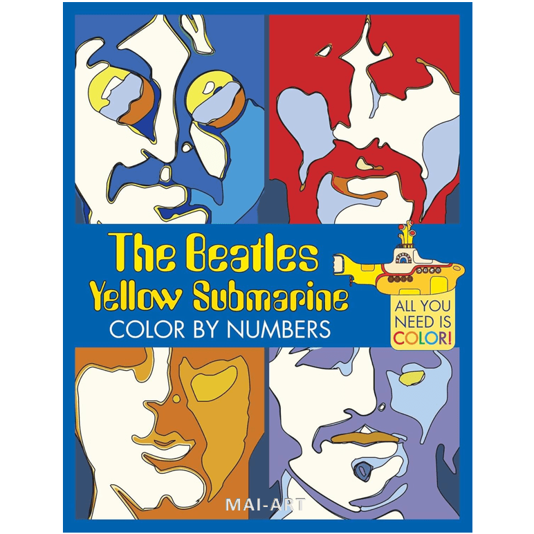 חוברת צביעה THE BEATLES YELLOW SUBMARINE COLOR BY NUMBERS